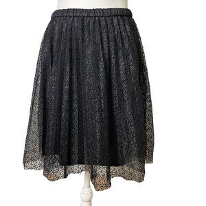 Elle Black Lace Skirt A-Line Pleated MEDIUM Grunge Goth Whimsigoth